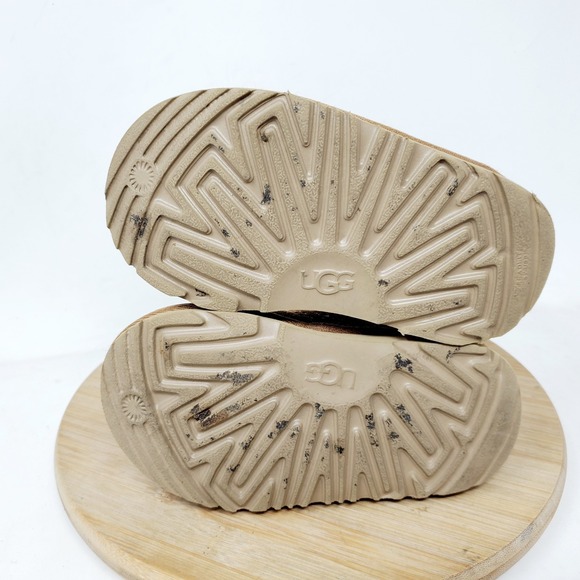 UGG Boots Kids 7 Neumel Brown Suede Shearling Chukka Shoes Little Boy Toddler - Picture 10 of 12